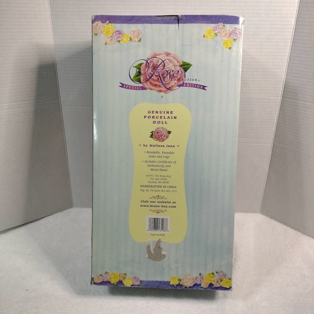 Victoria Rose Collection Edition Elegant Porcelain Doll in Pink Dress - Picture 2 of 3